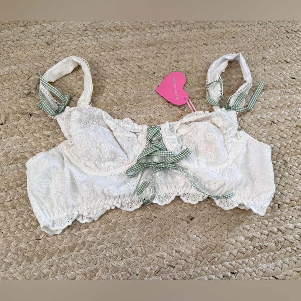 New NWT eyelit corset bra XXL